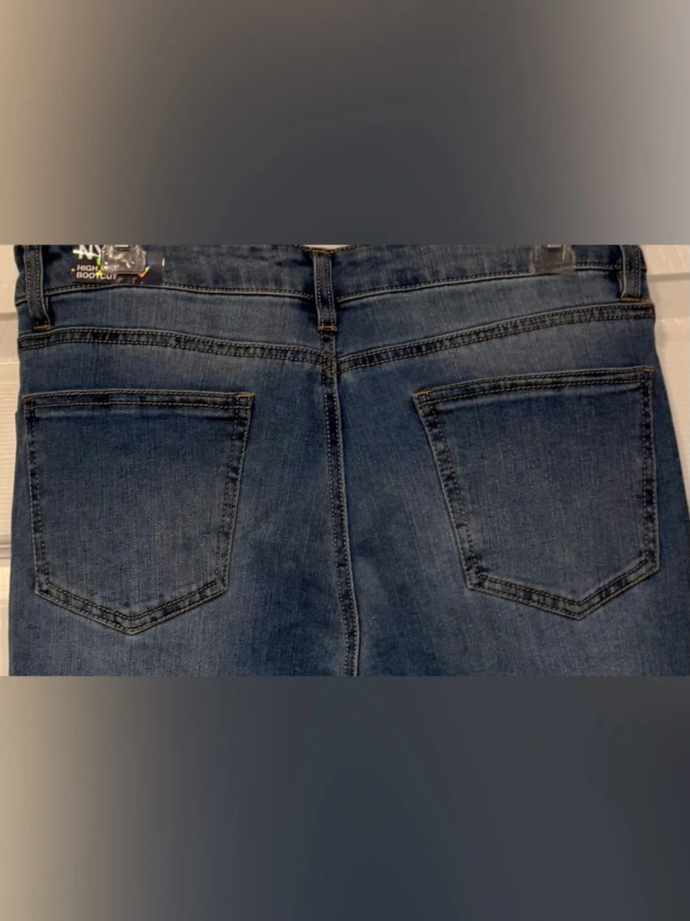 Deadstock Madden NYC Rhinestone Bootcut Jeans High Rise Medium Wash NWT Size 10 - Picture 6 of 11